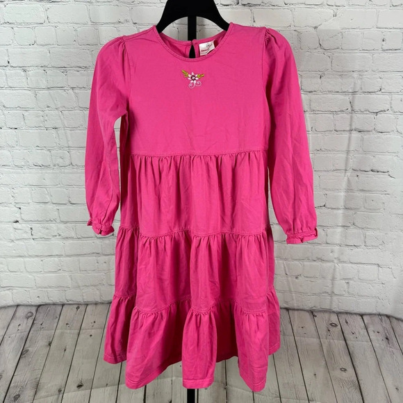 Hanna Andersson Pink Tiered Flower Dress Size 140 US 9-11 - Picture 1 of 6